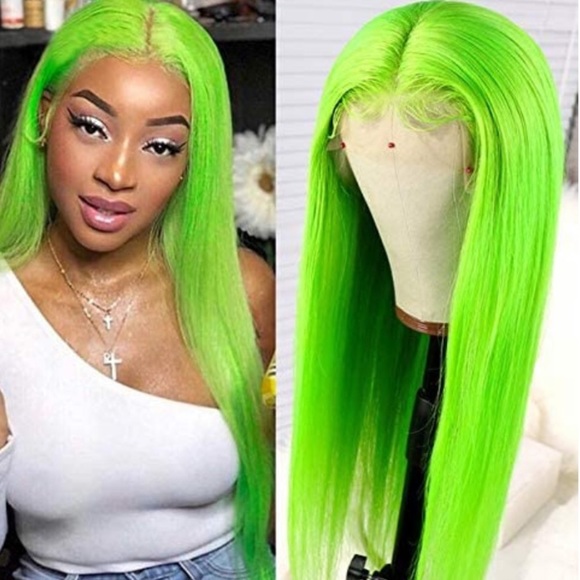 22” GREEN STRAIGHT LACE FRONT WIG *NEW*